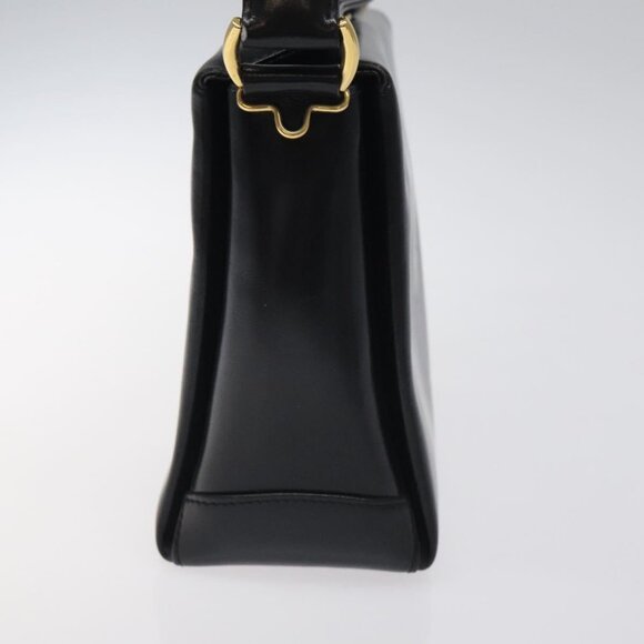 GUCCI Hand Bag Leather Black Gold 000 2048 0175 Auth ep8231 - Picture 5 of 16